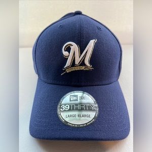 Milwaukee Brewers NEW ERA 39THIRTY Size L/XL Navy Blue NWT Baseball Cap